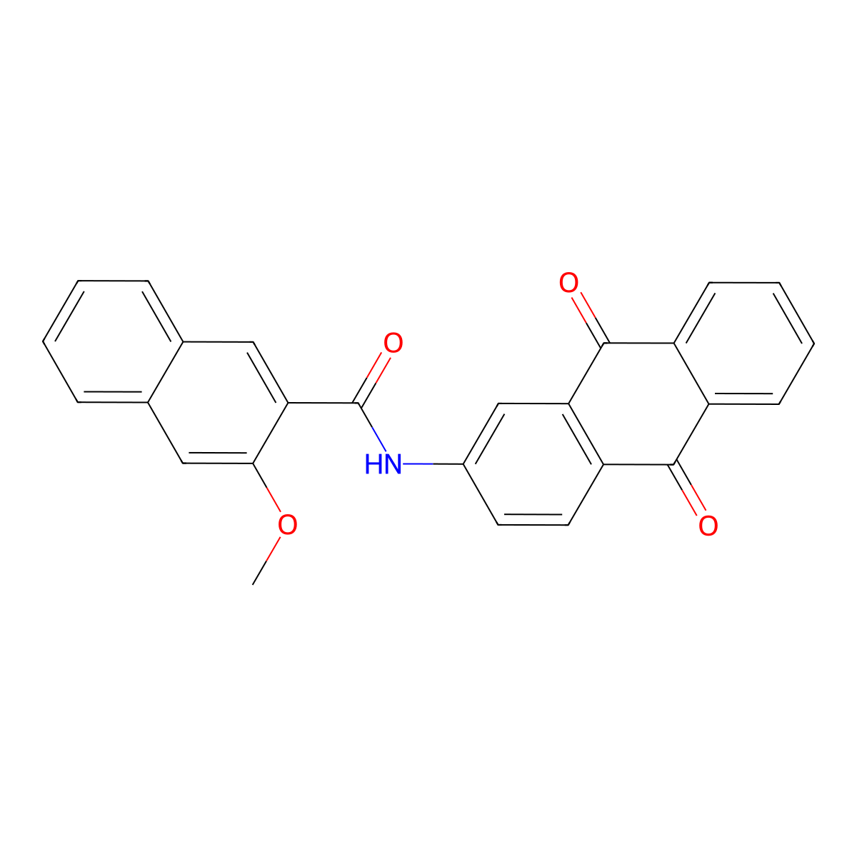 N-(9,10-dioxoanthracen-2-yl)-3-methoxynaphthalene-2-carboxamide molecular structure, CAS 371127-60-5