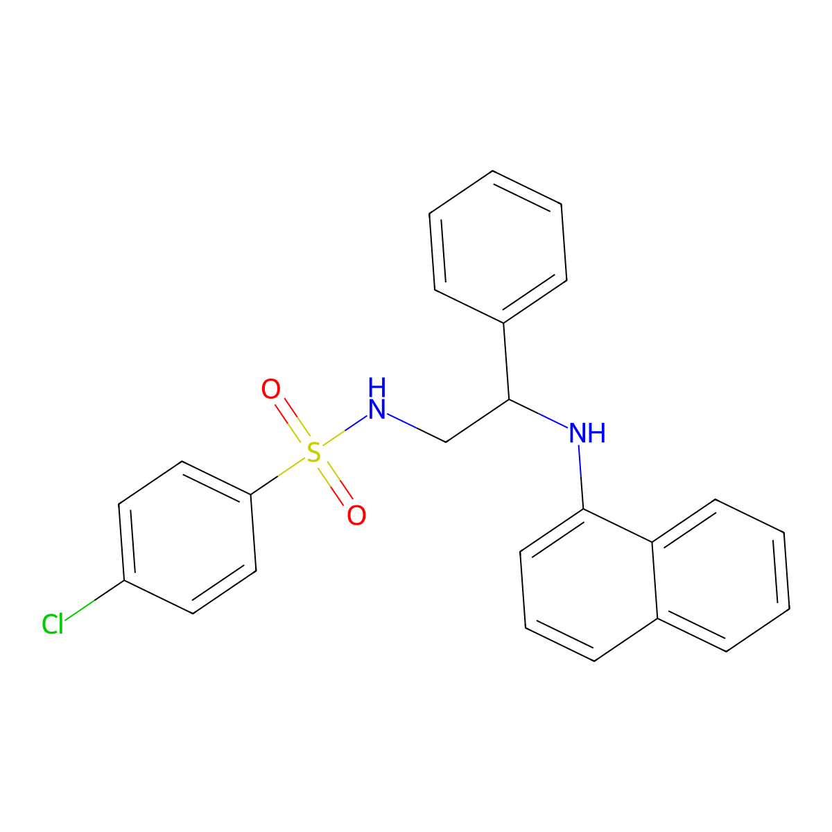 4-chloro-N-[2-(naphthalen-1-ylamino)-2-phenylethyl]benzenesulfonamide molecular structure, CAS 371128-75-5