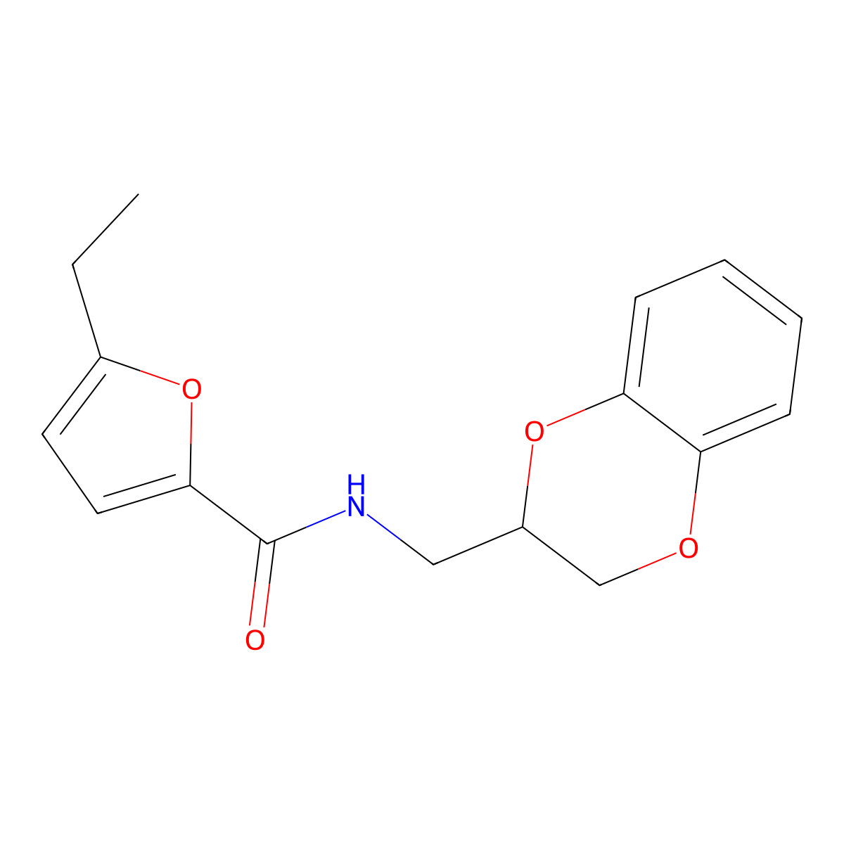 N-(2,3-dihydro-1,4-benzodioxin-3-ylmethyl)-5-ethyl-2-furancarboxamide molecular structure, CAS 371128-79-9