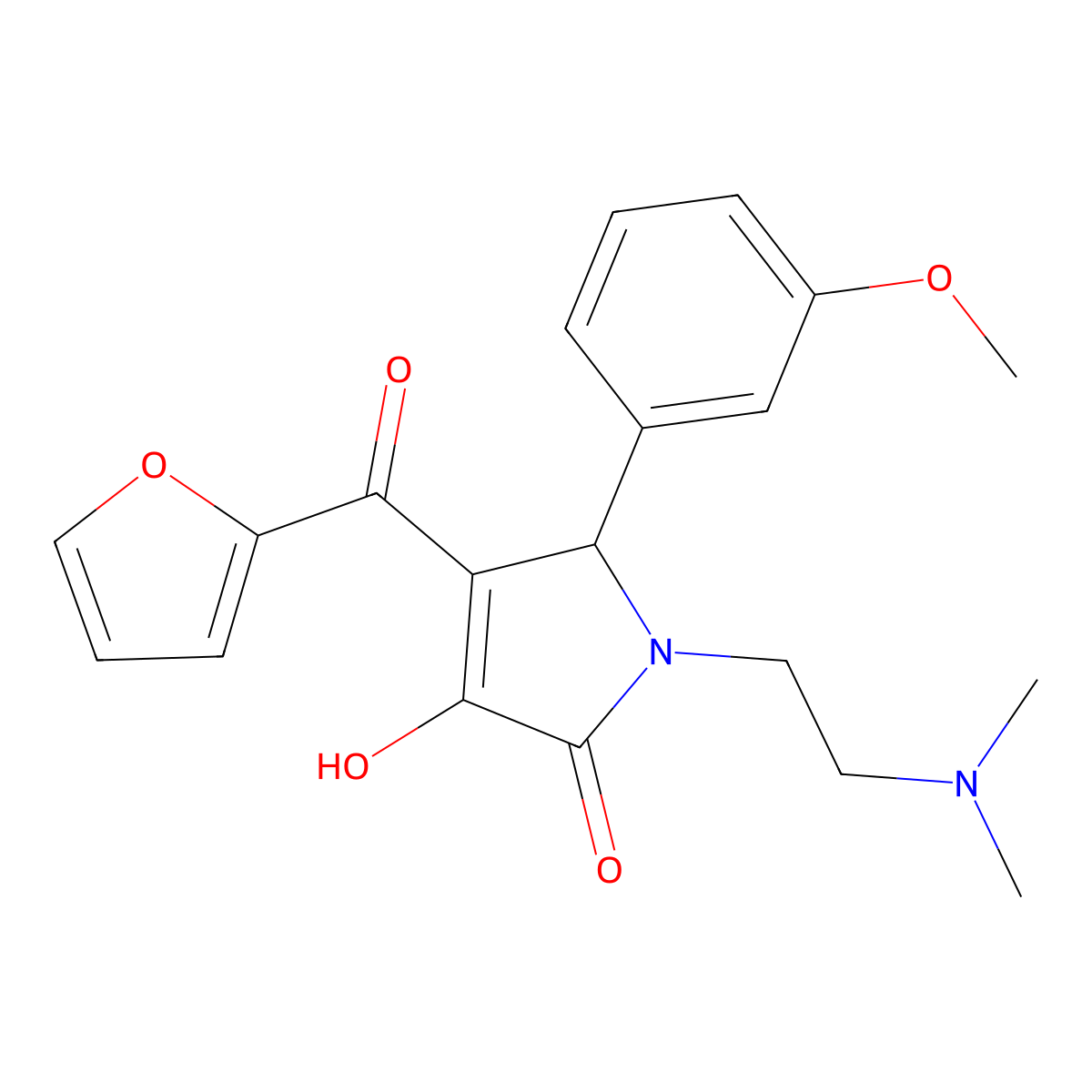 1-[2-(dimethylamino)ethyl]-4-(2-furoyl)-3-hydroxy-5-(3-methoxyphenyl)-1,5-dihydro-2H-pyrrol-2-one molecular structure, CAS 371129-55-4