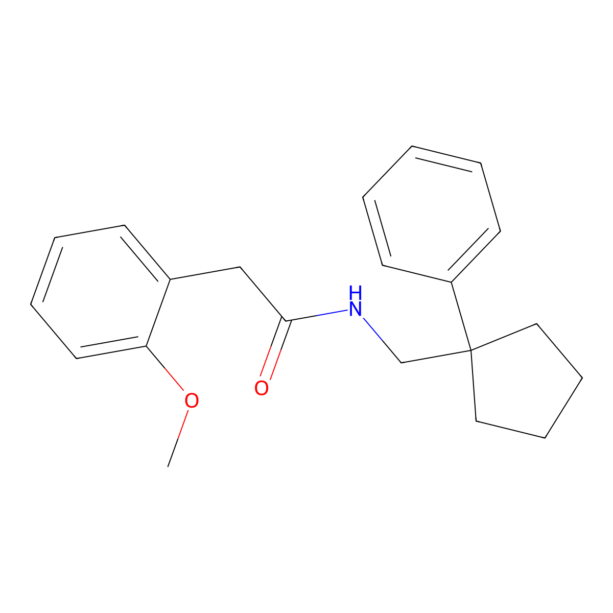 2-(2-methoxyphenyl)-N-[(1-phenylcyclopentyl)methyl]acetamide molecular structure, CAS 371130-24-4