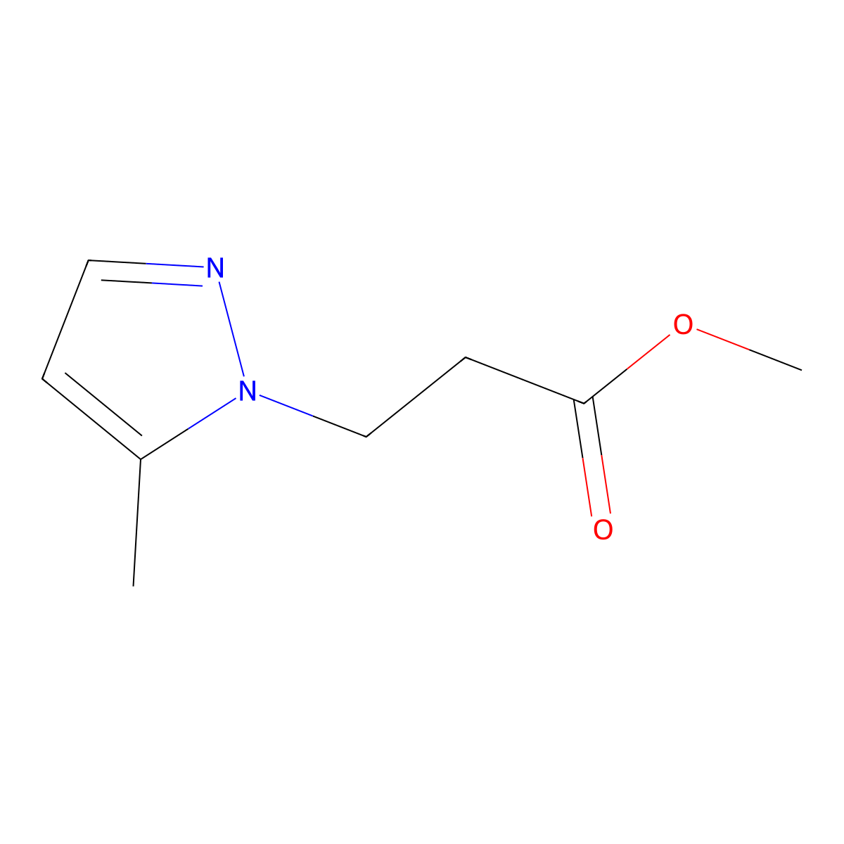 Methyl 3-(5-methyl-1H-pyrazol-1-YL)propanoate molecular structure, CAS 371130-89-1