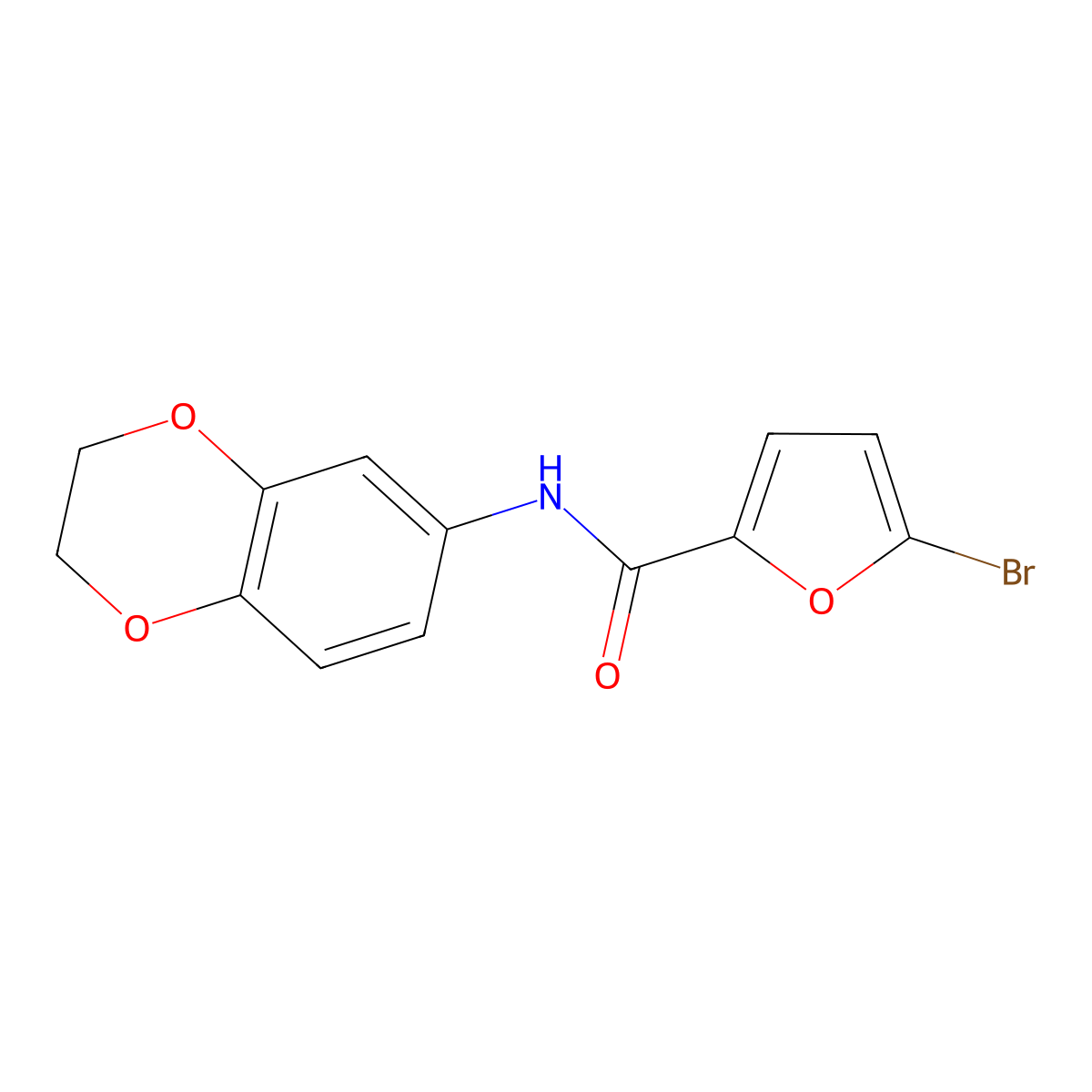 5-bromo-N-(2,3-dihydro-1,4-benzodioxin-6-yl)furan-2-carboxamide molecular structure, CAS 371131-85-0