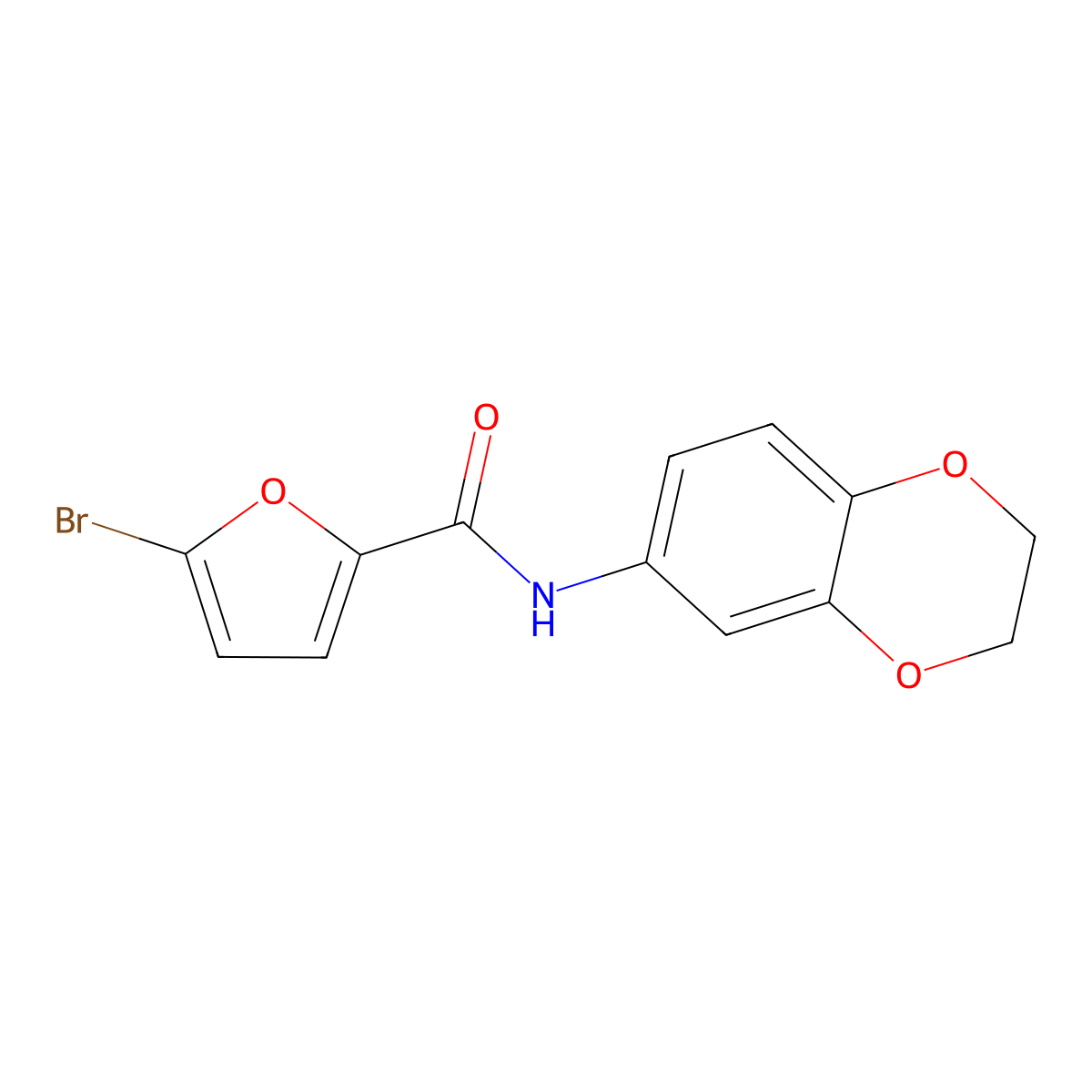 5-bromo-N-(2,3-dihydro-1,4-benzodioxin-6-yl)furan-2-carboxamide molecular structure, CAS 371131-85-0