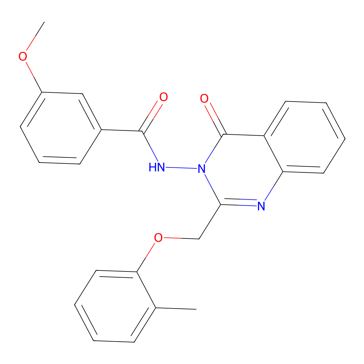 3-methoxy-N-[2-[(2-methylphenoxy)methyl]-4-oxoquinazolin-3-yl]benzamide molecular structure, CAS 371132-62-6