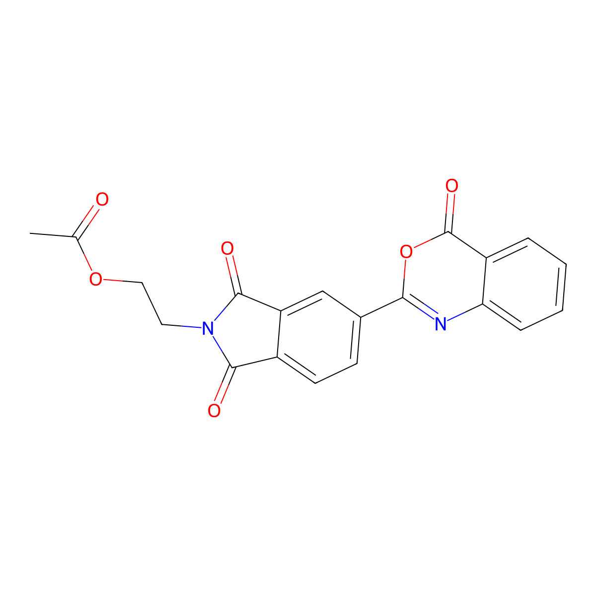 2-[1,3-dioxo-5-(4-oxo-4H-3,1-benzoxazin-2-yl)-1,3-dihydro-2H-isoindol-2-yl]ethyl acetate molecular structure, CAS 371133-65-2