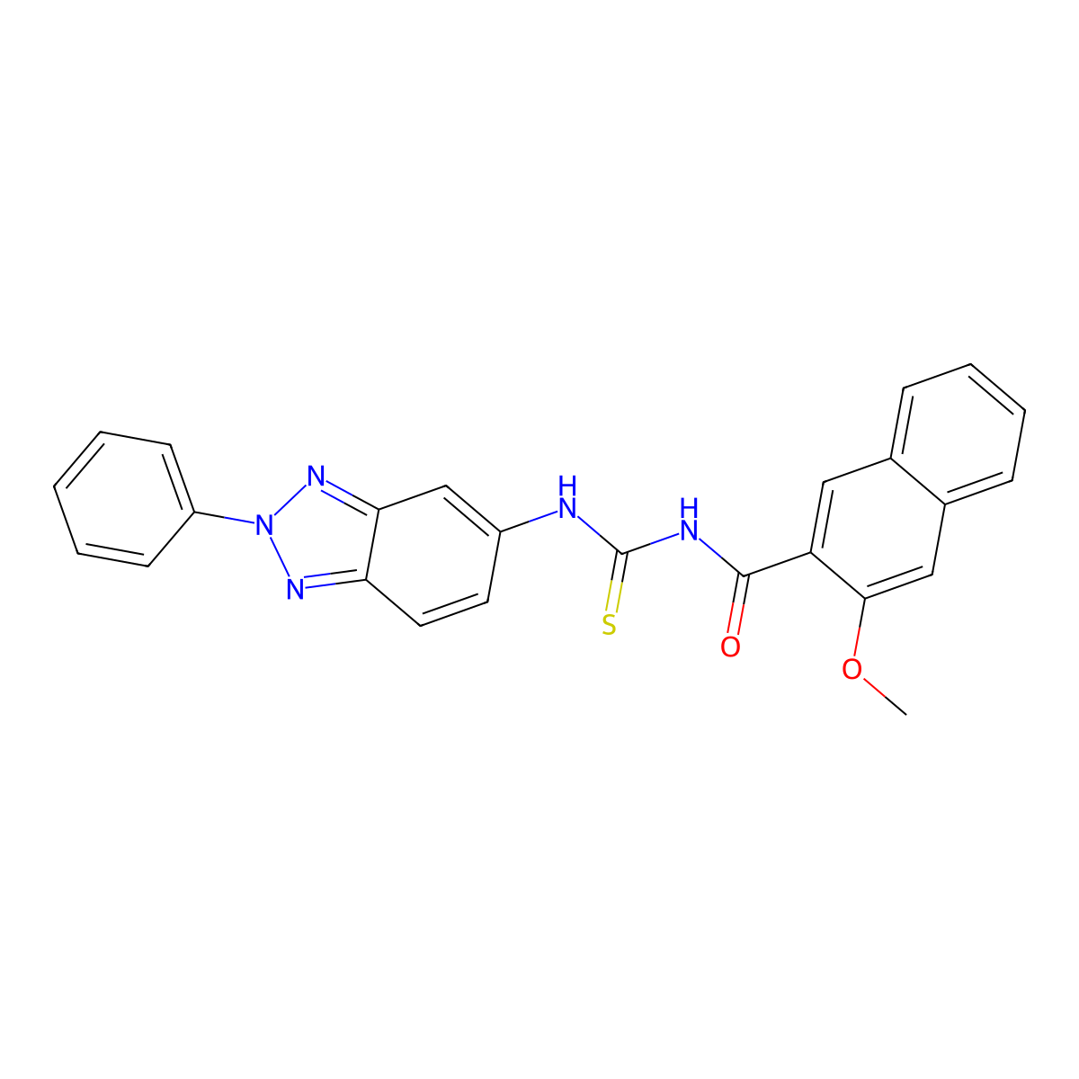3-methoxy-N-[(2-phenylbenzotriazol-5-yl)carbamothioyl]naphthalene-2-carboxamide molecular structure, CAS 371133-91-4