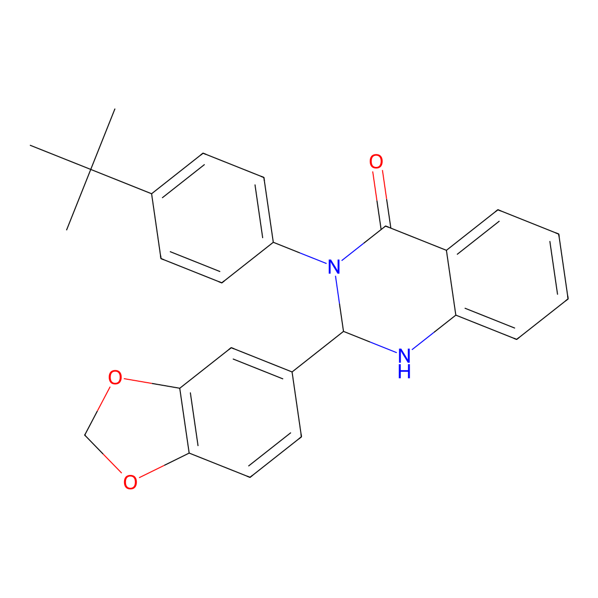 2-(1,3-Benzodioxol-5-yl)-3-(4-tert-butylphenyl)-1,2-dihydroquinazolin-4-one molecular structure, CAS 371134-00-8