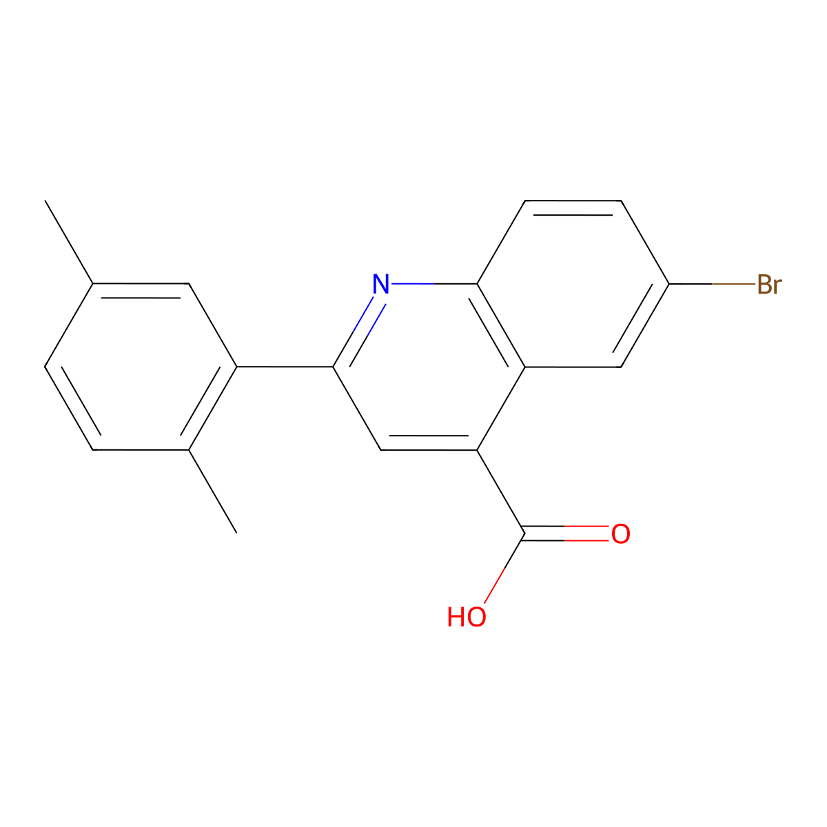 6-Bromo-2-(2,5-dimethylphenyl)quinoline-4-carboxylic acid molecular structure, CAS 371136-06-0