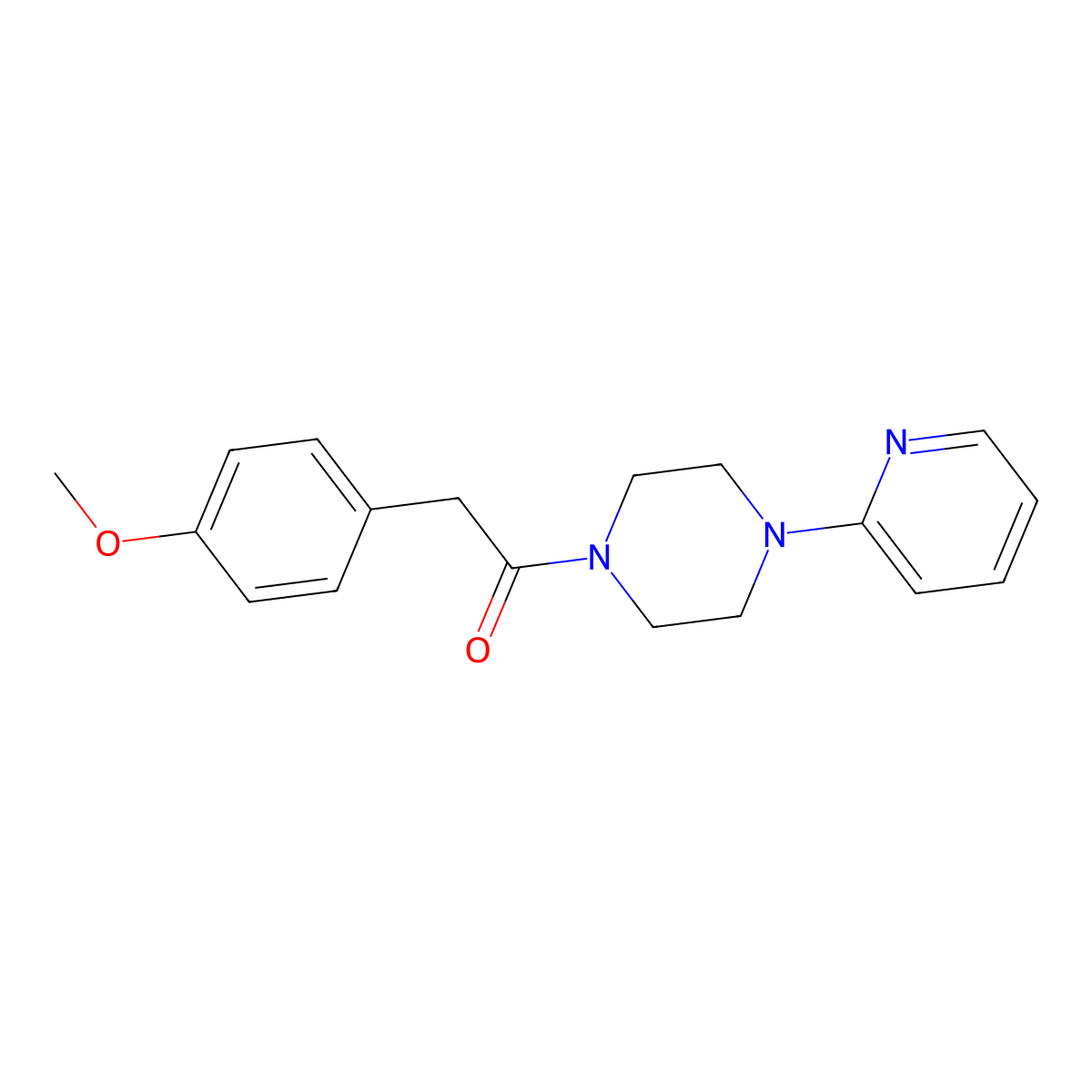 2-(4-Methoxyphenyl)-1-(4-pyridin-2-ylpiperazin-1-yl)ethanone molecular structure, CAS 371137-18-7