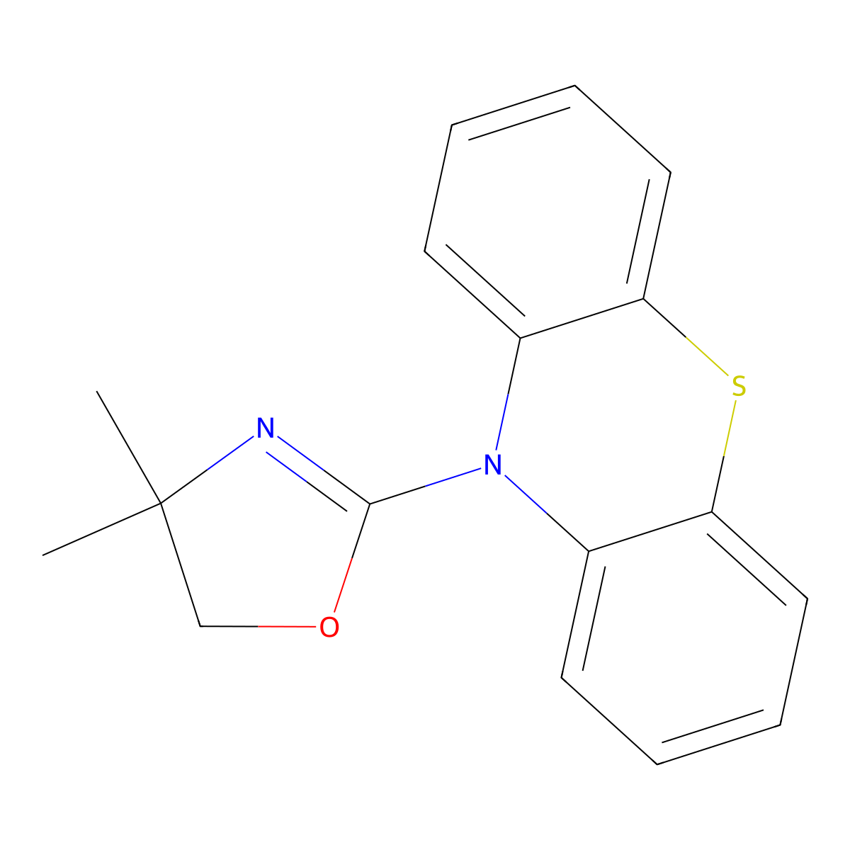 4,4-dimethyl-2-phenothiazin-10-yl-5H-1,3-oxazole molecular structure, CAS 371137-45-0
