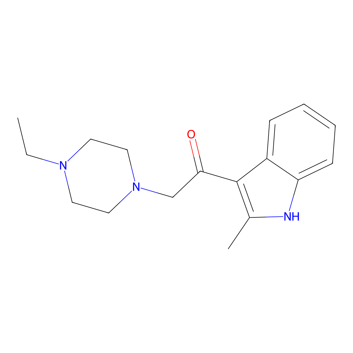 2-(4-ethylpiperazin-1-yl)-1-(2-methyl-1H-indol-3-yl)ethanone molecular structure, CAS 371138-52-2