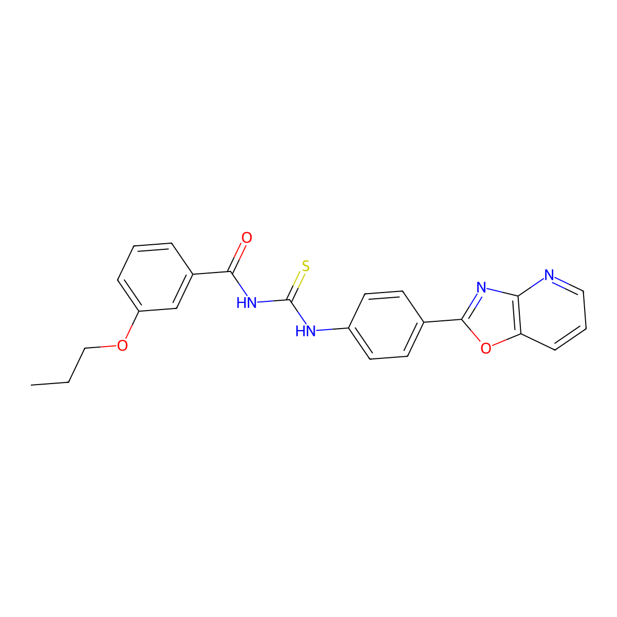N-[[4-([1,3]oxazolo[4,5-b]pyridin-2-yl)phenyl]carbamothioyl]-3-propoxybenzamide molecular structure, CAS 371138-61-3