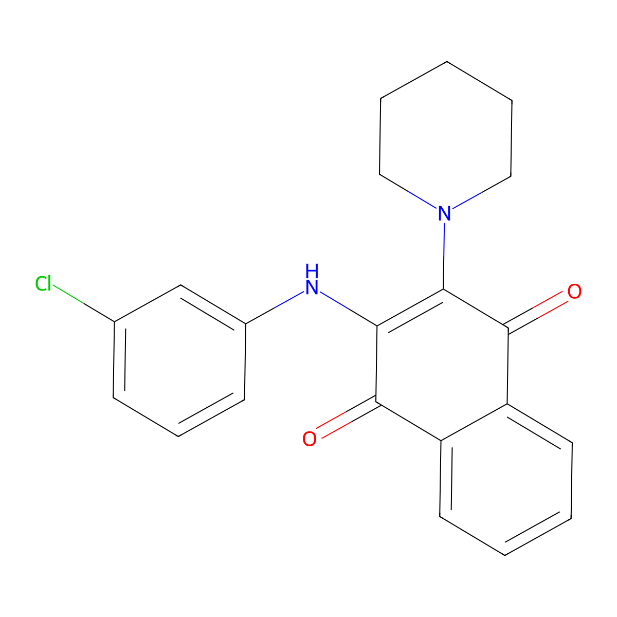 2-(3-Chloroanilino)-3-piperidin-1-ylnaphthalene-1,4-dione molecular structure, CAS 371139-56-9