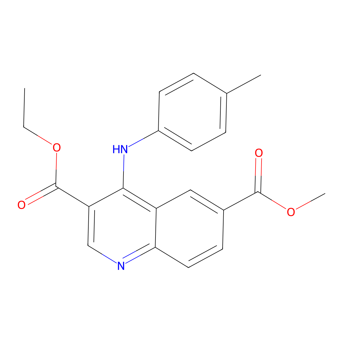 3-Ethyl 6-methyl 4-[(4-methylphenyl)amino]quinoline-3,6-dicarboxylate molecular structure, CAS 371139-85-4