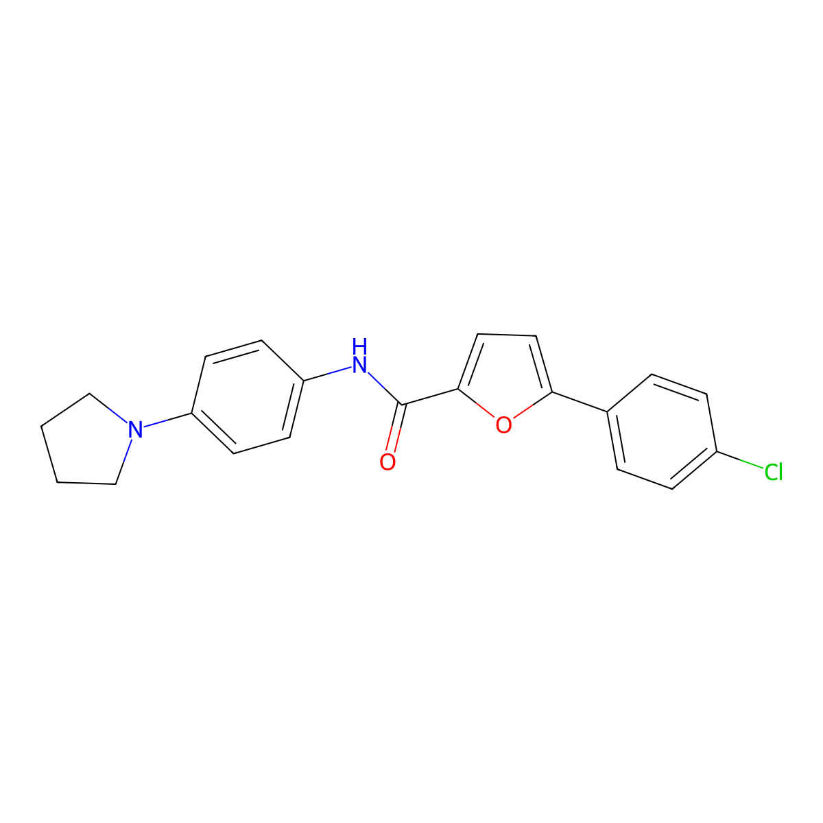 5-(4-chlorophenyl)-N-[4-(pyrrolidin-1-yl)phenyl]furan-2-carboxamide molecular structure, CAS 371141-13-8