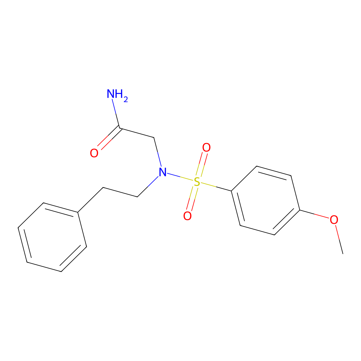 2-(4-methoxy-N-phenethylphenylsulfonamido)acetamide molecular structure, CAS 371141-74-1