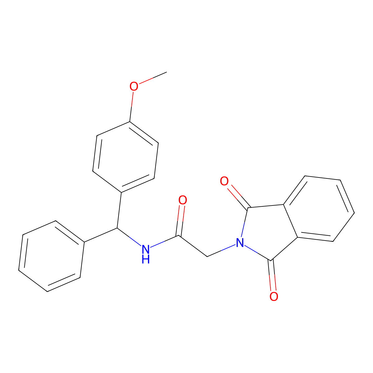 2-(1,3-dioxoisoindol-2-yl)-N-[(4-methoxyphenyl)-phenylmethyl]acetamide molecular structure, CAS 371142-33-5