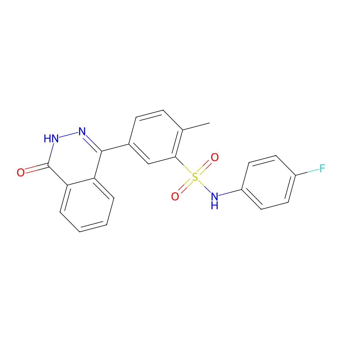N-(4-fluorophenyl)-2-methyl-5-(4-oxo-3H-phthalazin-1-yl)benzenesulfonamide molecular structure, CAS 371142-57-3