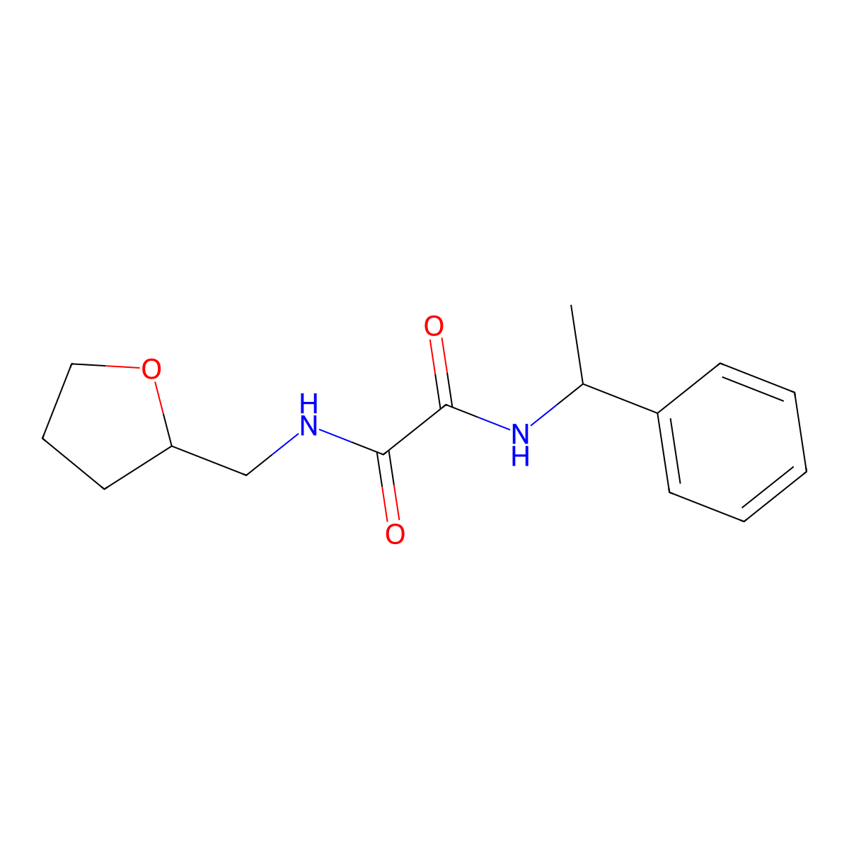 N-(oxolan-2-ylmethyl)-N'-(1-phenylethyl)oxamide molecular structure, CAS 371142-93-7
