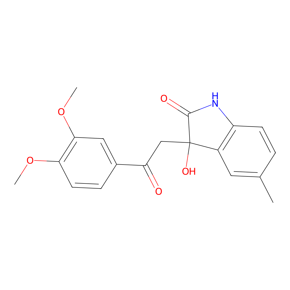 3-[2-(3,4-dimethoxyphenyl)-2-oxoethyl]-3-hydroxy-5-methyl-1,3-dihydro-2H-indol-2-one molecular structure, CAS 371143-60-1