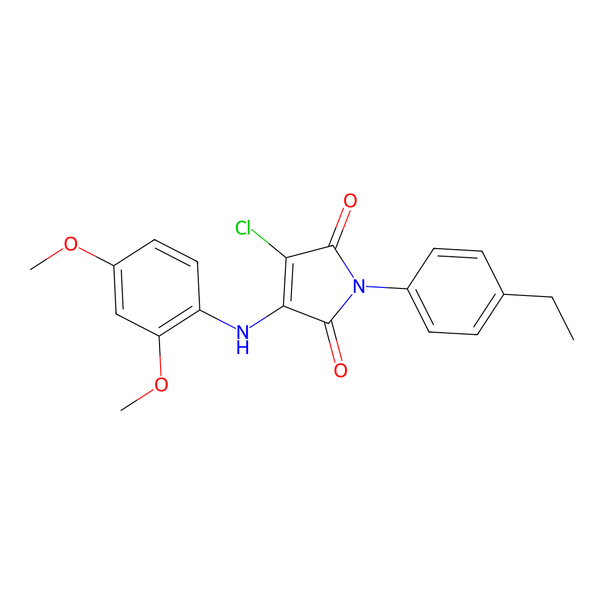 3-chloro-4-((2,4-dimethoxyphenyl)amino)-1-(4-ethylphenyl)-1H-pyrrole-2,5-dione molecular structure, CAS 371143-91-8