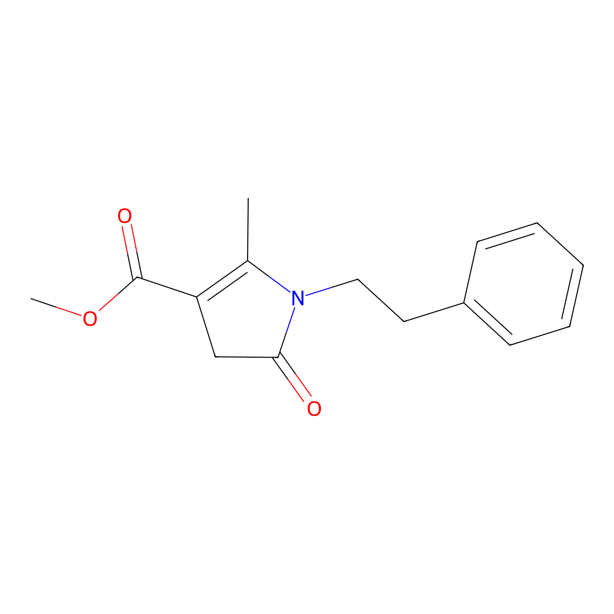 methyl 2-methyl-5-oxo-1-(2-phenylethyl)-4,5-dihydro-1H-pyrrole-3-carboxylate molecular structure, CAS 371144-81-9