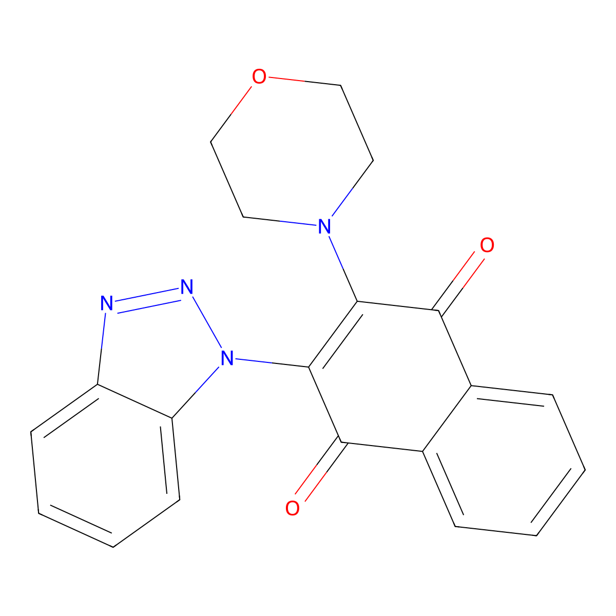 2-(Benzotriazol-1-yl)-3-morpholin-4-ylnaphthalene-1,4-dione molecular structure, CAS 371144-94-4