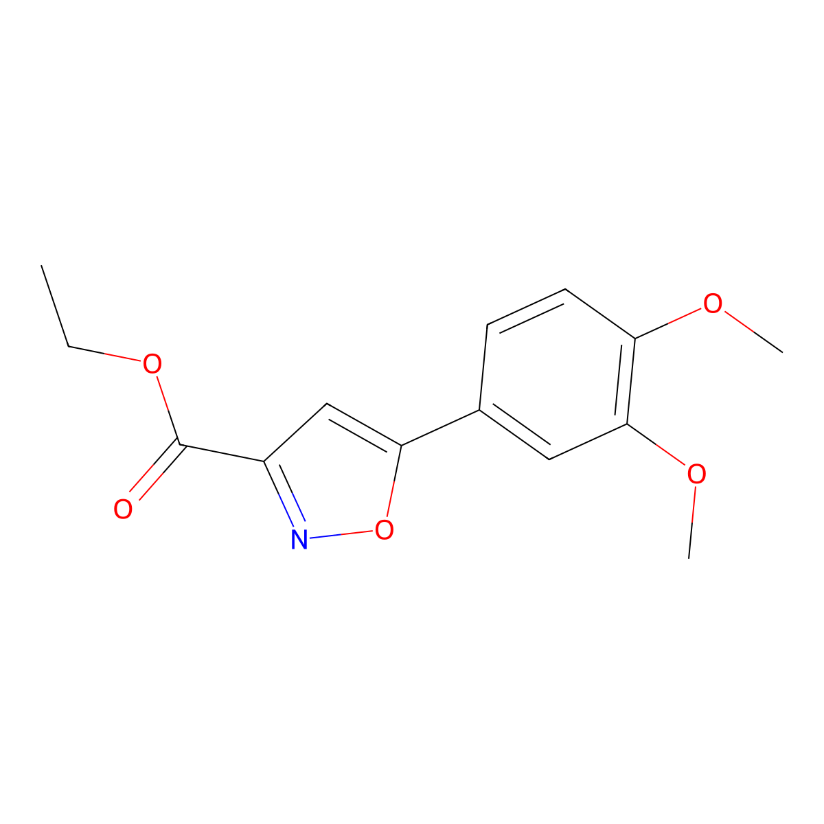 Ethyl 5-(3,4-Dimethoxyphenyl)isoxazole-3-carboxylate molecular structure, CAS 371157-17-4