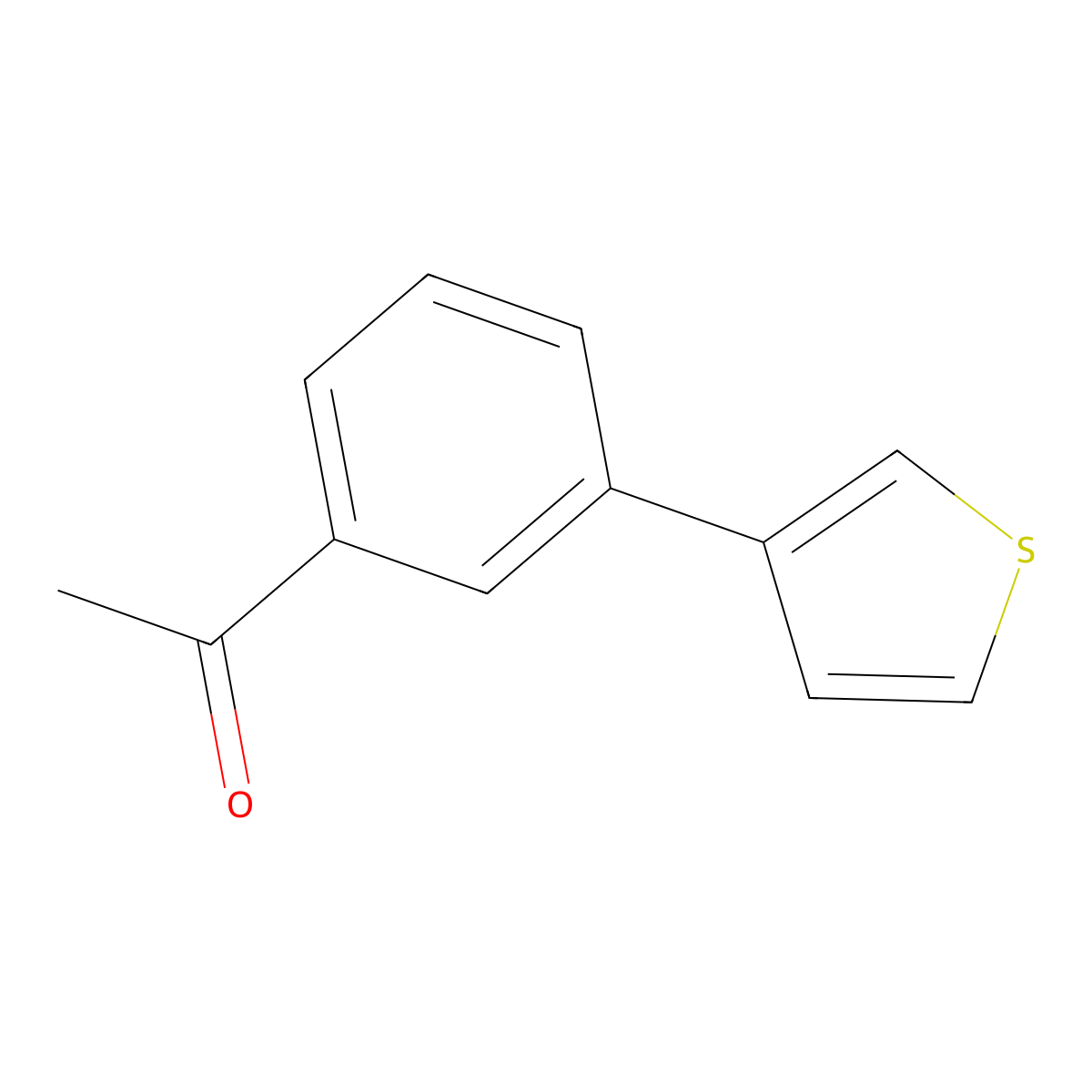 1-(3-(Thiophen-3-yl)phenyl)ethanone molecular structure, CAS 371157-21-0