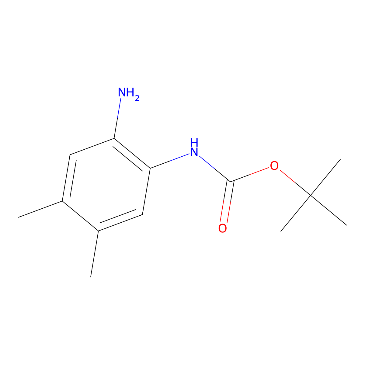 tert-butyl N-(2-amino-4,5-dimethylphenyl)carbamate molecular structure, CAS 371158-46-2