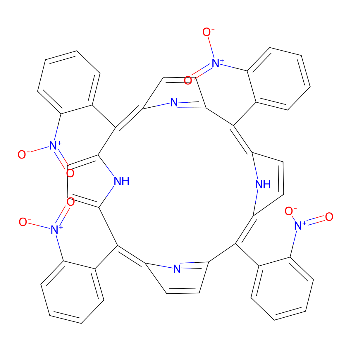 5,10,15,20-Tetra(2-nitrophenyl)porphyrin molecular structure, CAS 37116-82-8