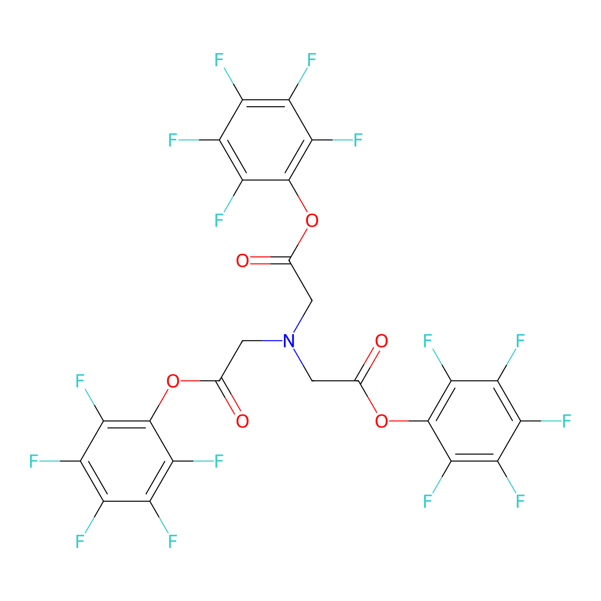 (Bis-pentafluorophenyloxycarbonylmethyl-amino)-acetic acid pentafluorophenyl ester molecular structure, CAS 371162-00-4