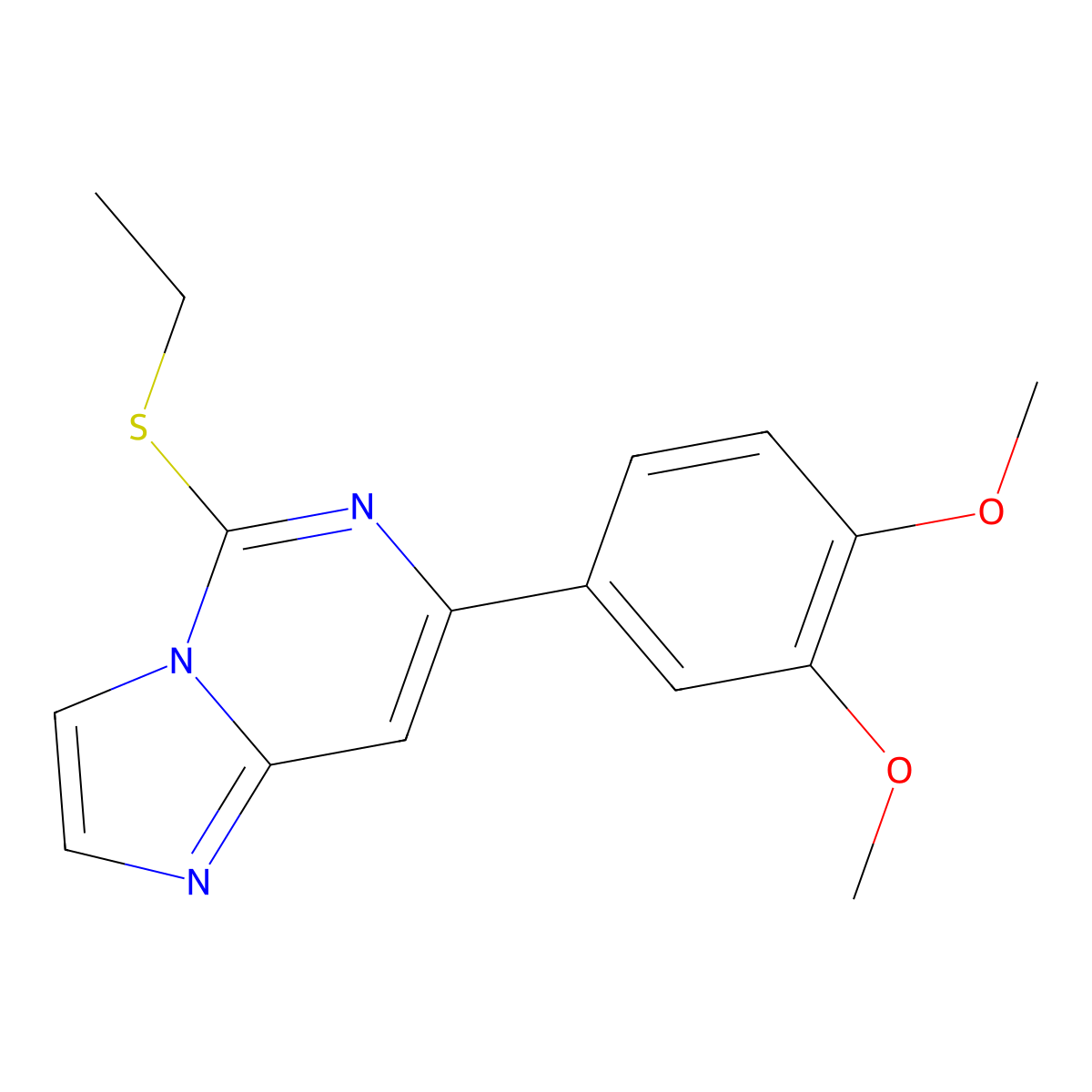 7-(3,4-Dimethoxyphenyl)-5-(ethylthio)imidazo[1,2-c]pyrimidine molecular structure, CAS 371169-29-8