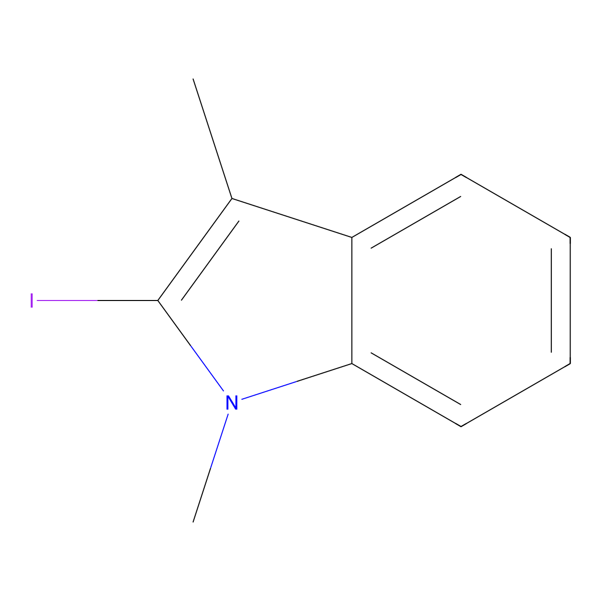 2-Iodo-1,3-dimethyl-1H-indole molecular structure, CAS 37117-32-1