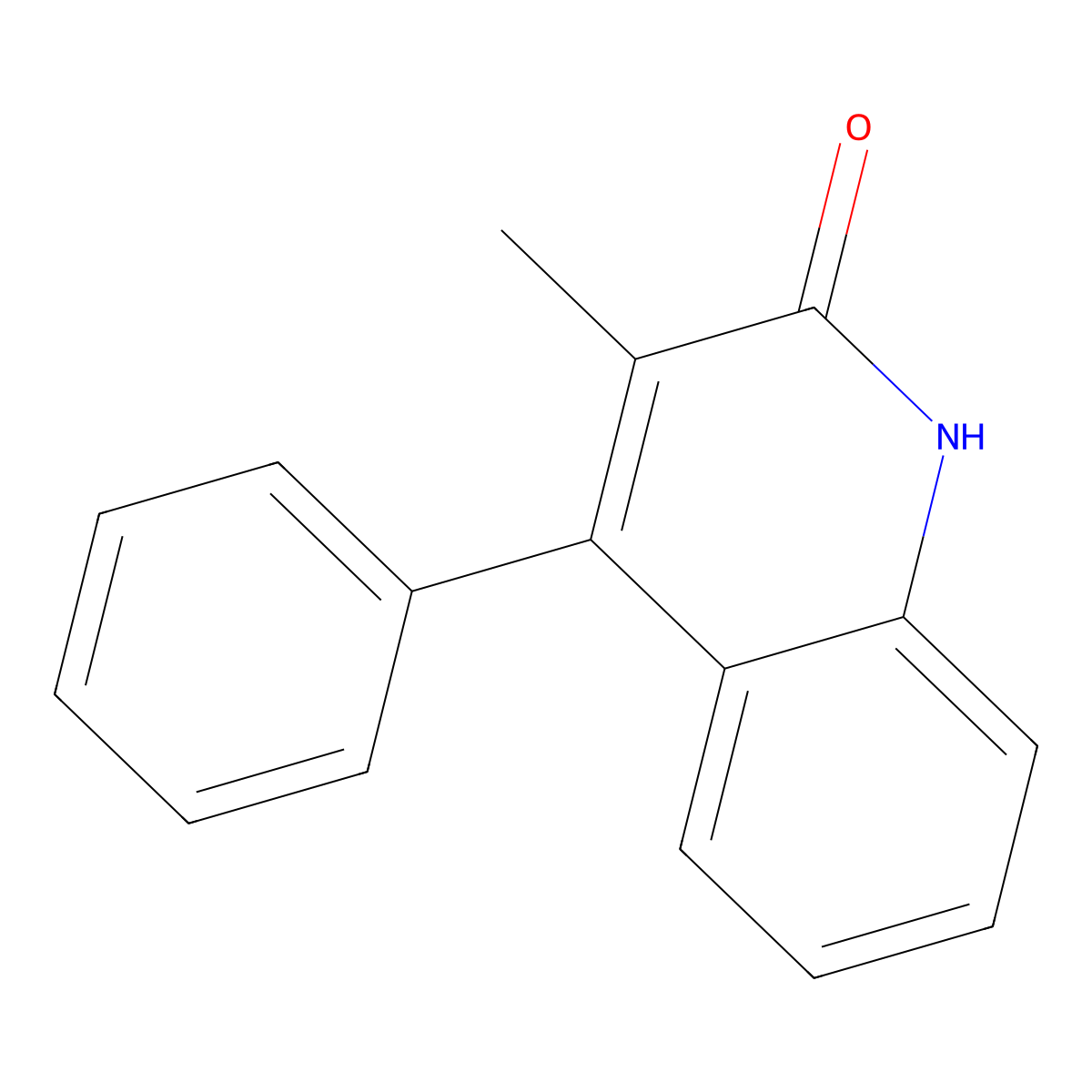 3-Methyl-4-phenyl-1,2-dihydroquinolin-2-one molecular structure, CAS 37118-75-5