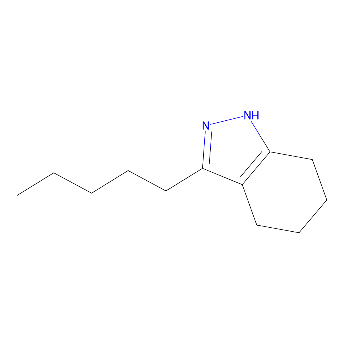 3-Pentyl-4,5,6,7-tetrahydro-1H-indazole molecular structure, CAS 371198-15-1