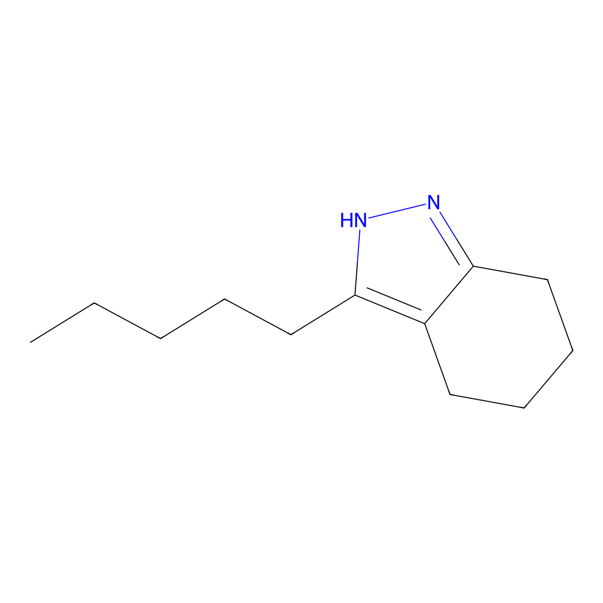 3-Pentyl-4,5,6,7-tetrahydro-1H-indazole molecular structure, CAS 371198-15-1