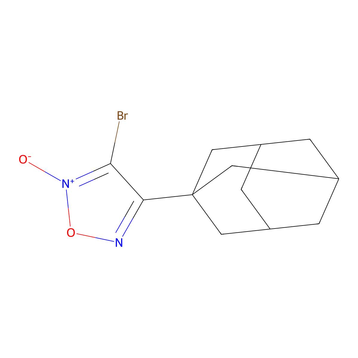 4-(1-Adamantyl)-3-bromo-2-oxido-1,2,5-oxadiazol-2-ium molecular structure, CAS 371198-22-0