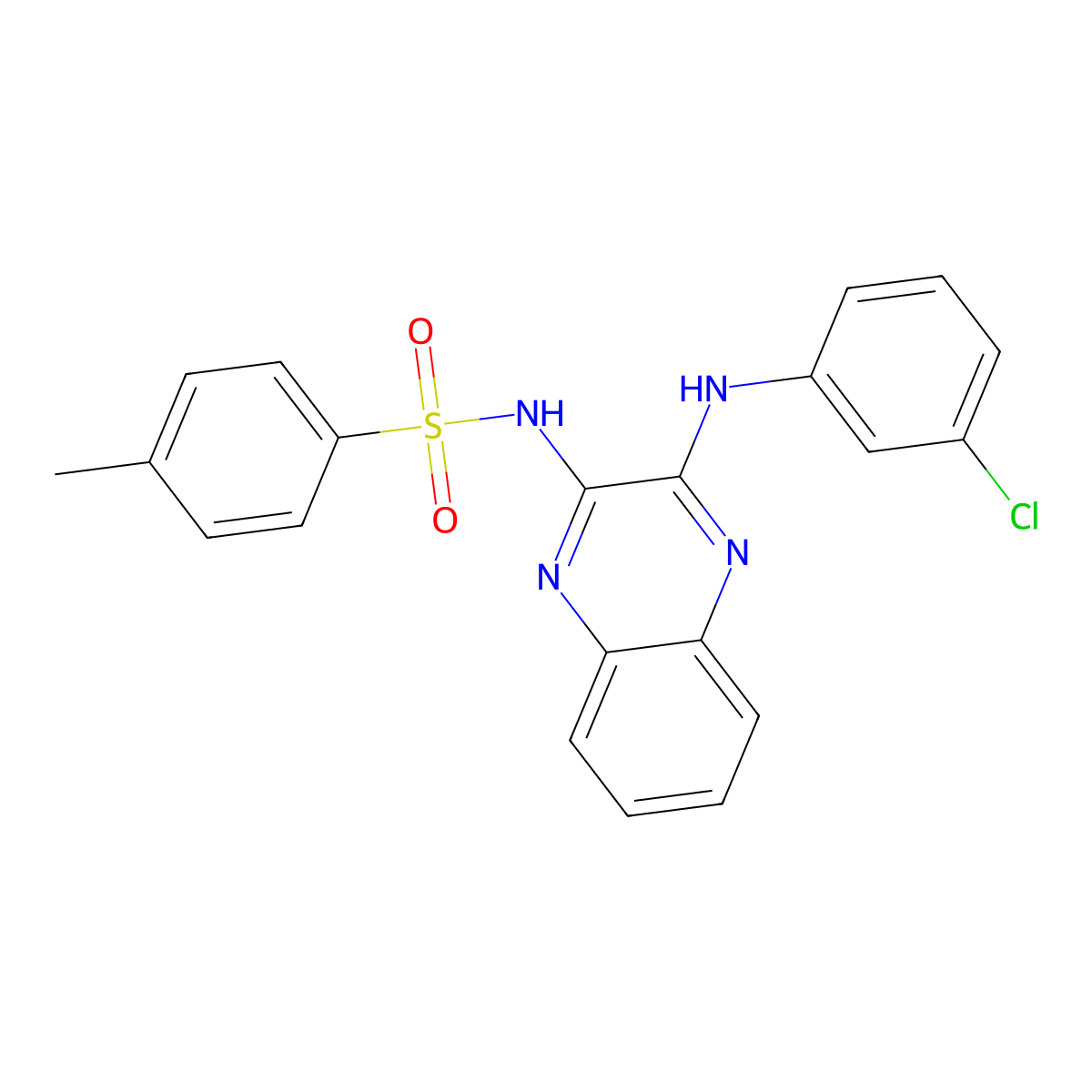 N-[3-(3-chloroanilino)quinoxalin-2-yl]-4-methylbenzenesulfonamide molecular structure, CAS 371199-18-7