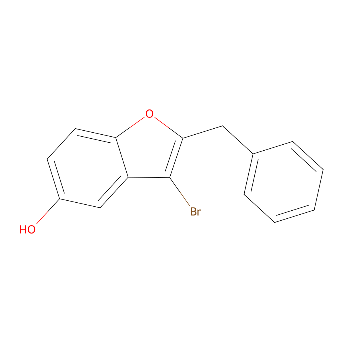 2-Benzyl-3-bromo-1-benzofuran-5-ol molecular structure, CAS 371199-31-4