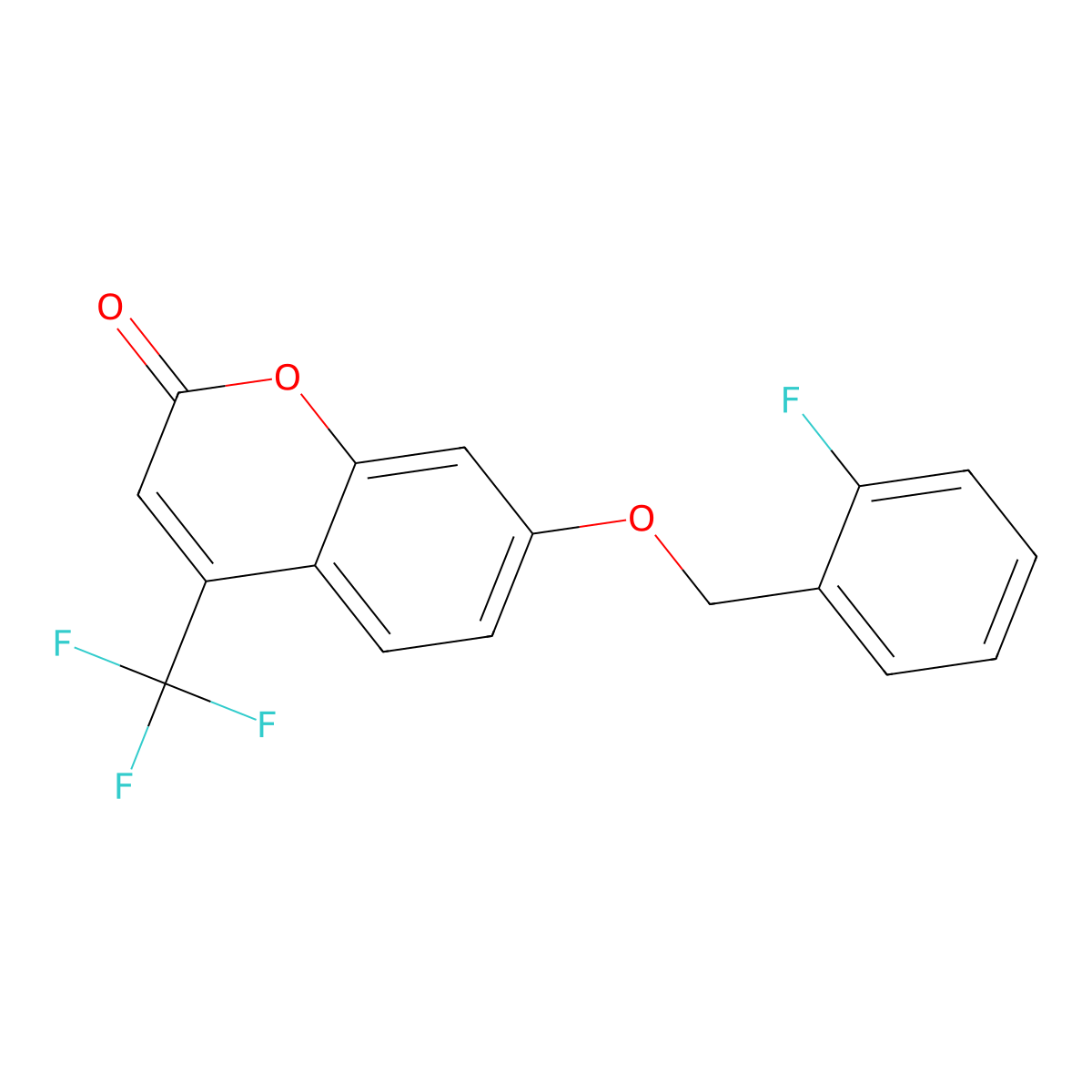7-[(2-fluorobenzyl)oxy]-4-(trifluoromethyl)-2H-chromen-2-one molecular structure, CAS 371199-40-5