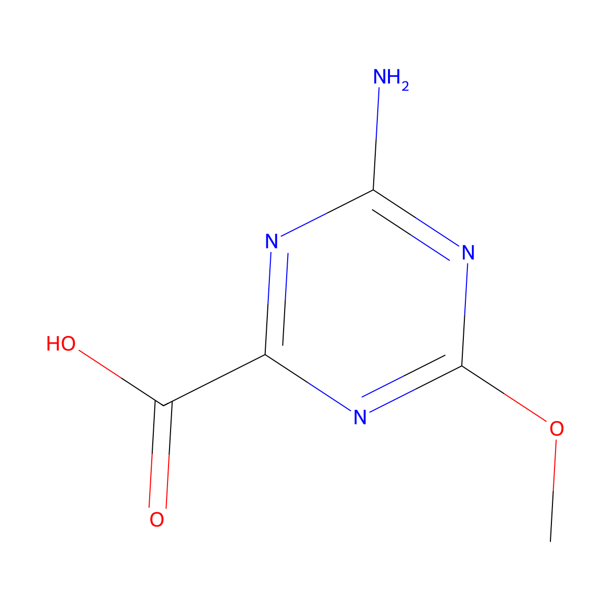4-amino-6-methoxy-1,3,5-triazine-2-carboxylic Acid molecular structure, CAS 371199-48-3