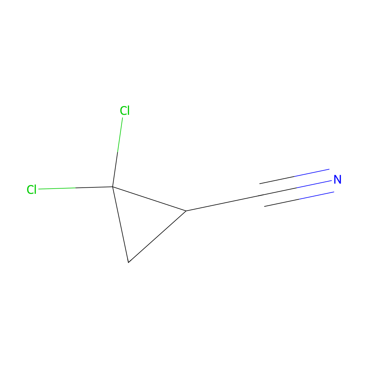 2,2-Dichlorocyclopropane-1-carbonitrile molecular structure, CAS 3712-82-1