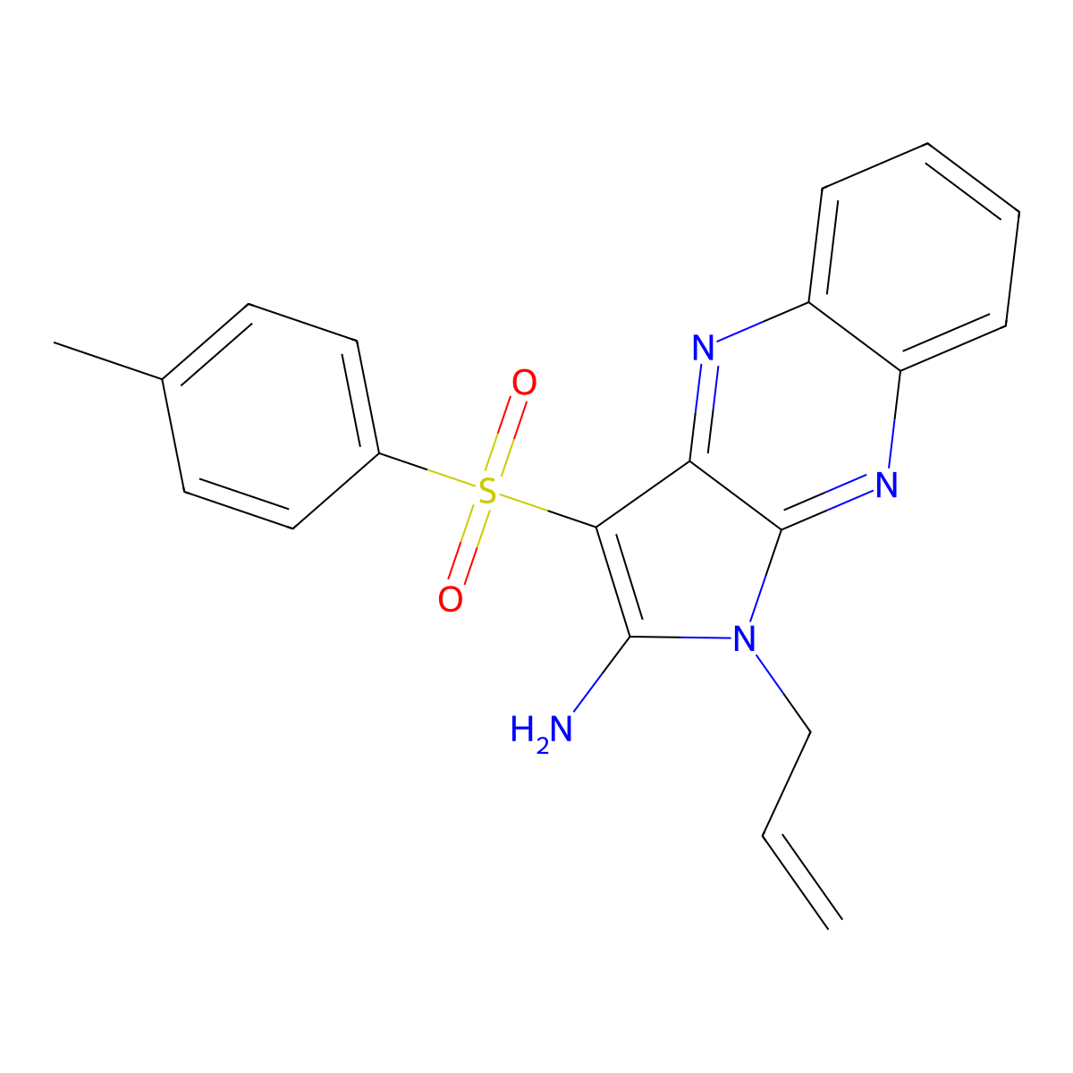 1-allyl-3-tosyl-1H-pyrrolo[2,3-b]quinoxalin-2-amine molecular structure, CAS 371200-52-1