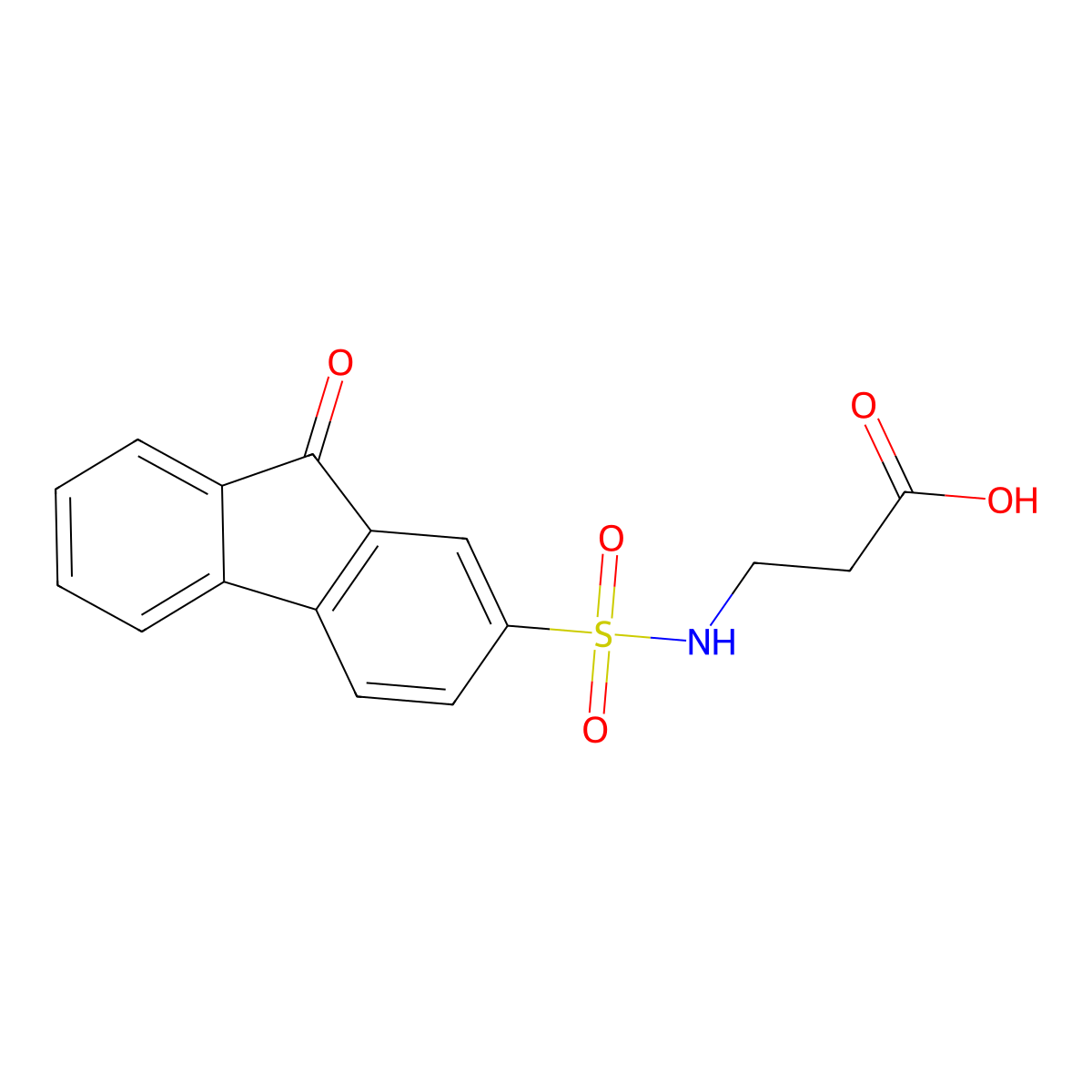 3-{[(9-Oxofluoren-2-yl)sulfonyl]amino}propanoic acid molecular structure, CAS 371200-69-0