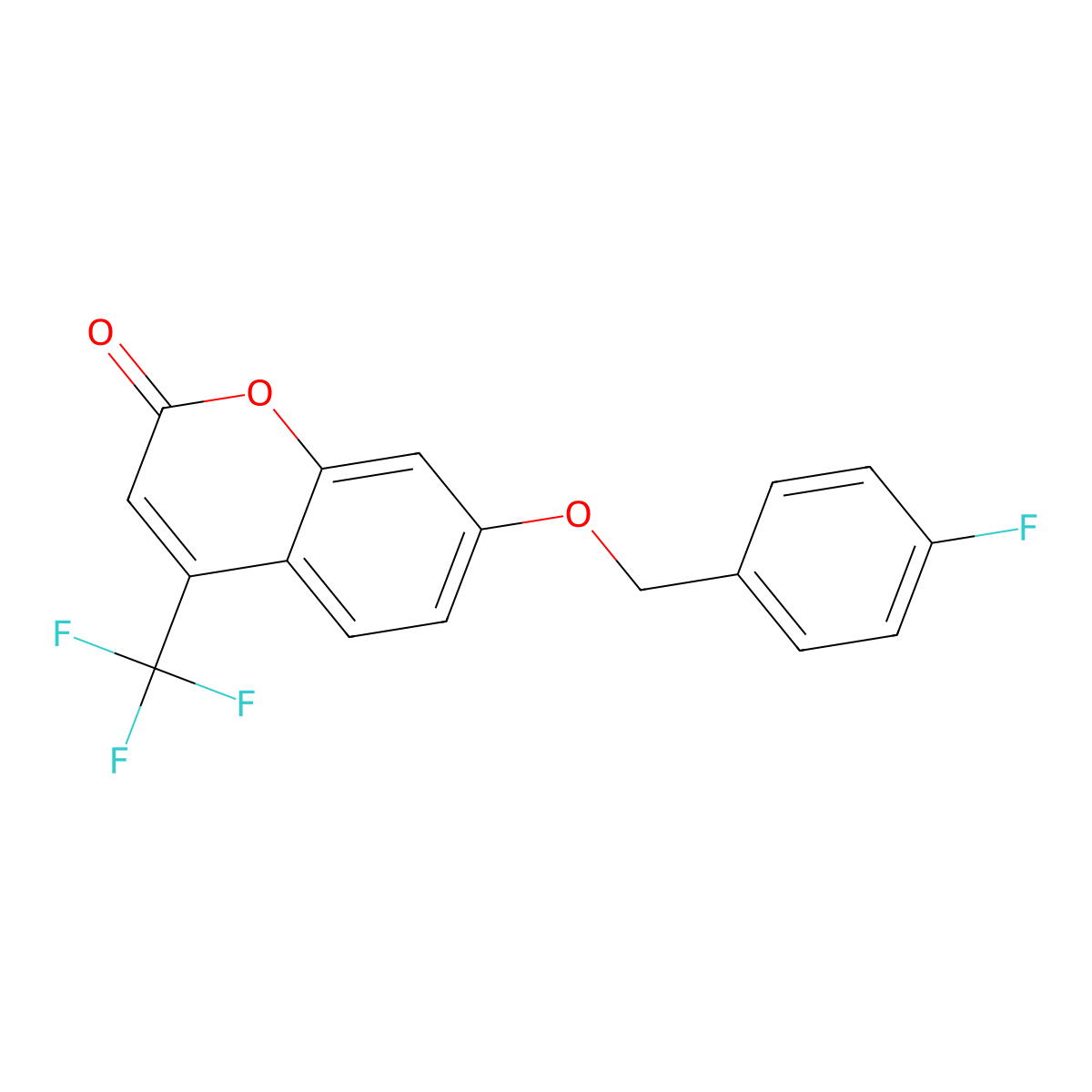7-[(4-Fluorophenyl)methoxy]-4-(trifluoromethyl)chromen-2-one molecular structure, CAS 371201-00-2