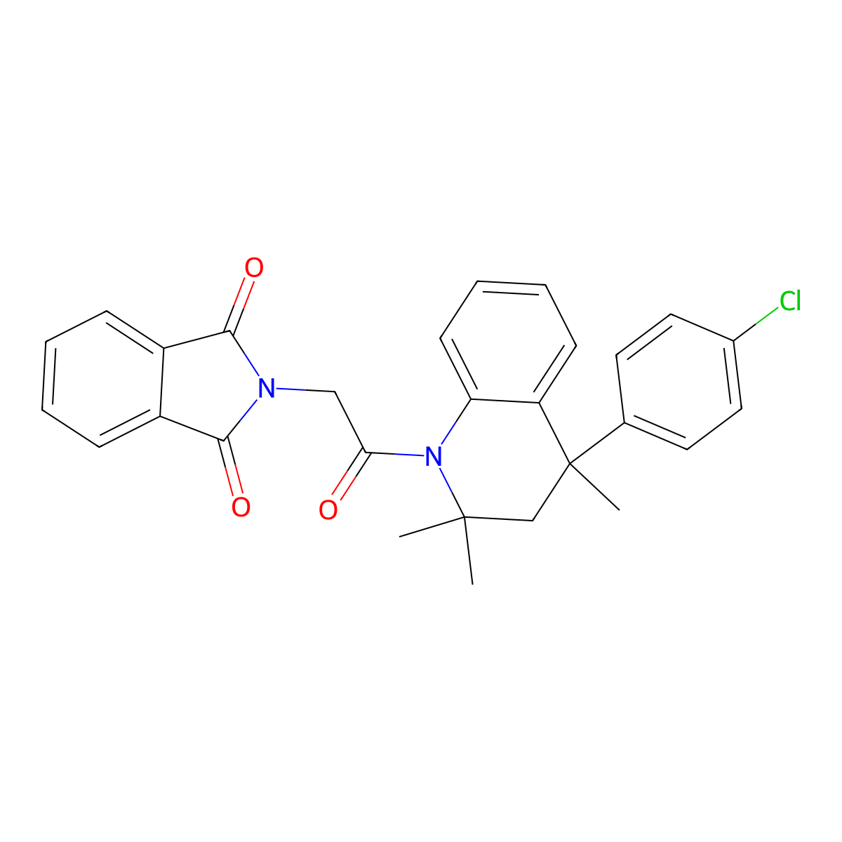 2-{2-[4-(4-chlorophenyl)-2,2,4-trimethyl-3,4-dihydroquinolin-1(2H)-yl]-2-oxoethyl}-1H-isoindole-1,3(2H)-dione molecular structure, CAS 371201-01-3