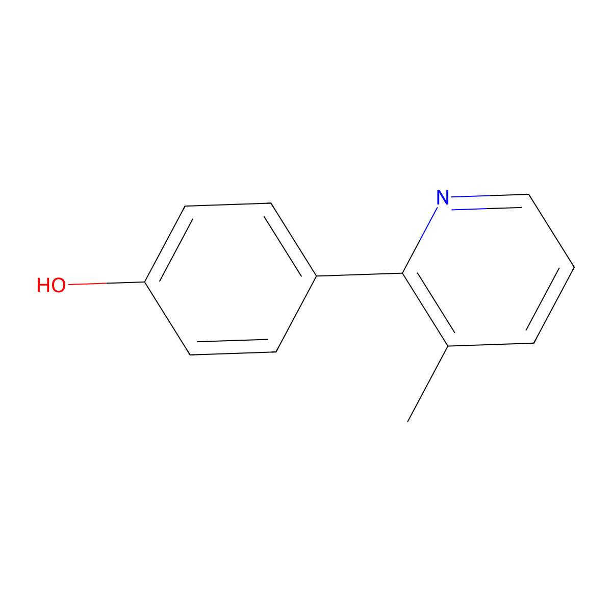 4-(3-Methyl-2-pyridinyl)phenol molecular structure, CAS 371201-06-8
