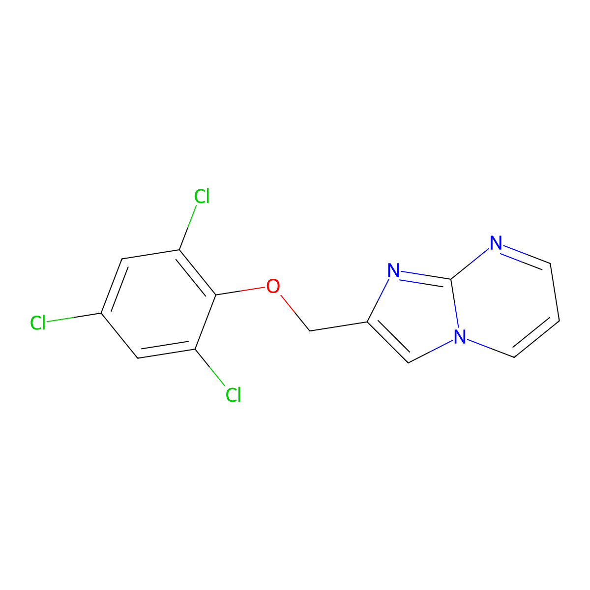 2-[(2,4,6-Trichlorophenoxy)methyl]imidazo[1,2-a]pyrimidine molecular structure, CAS 371202-00-5
